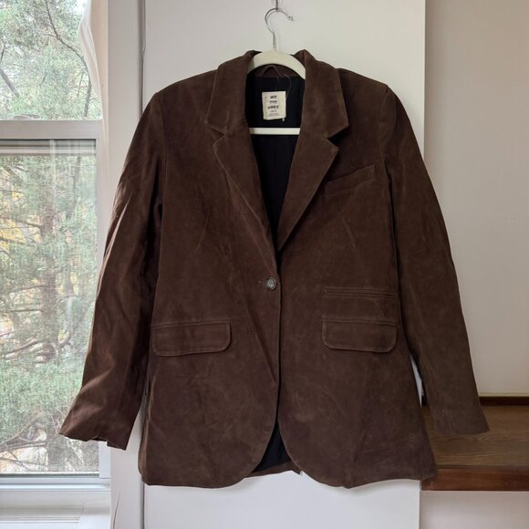 New Free People Suede Blazer Jacket Dark Brown We The Free Size XS - Picture 4 of 12